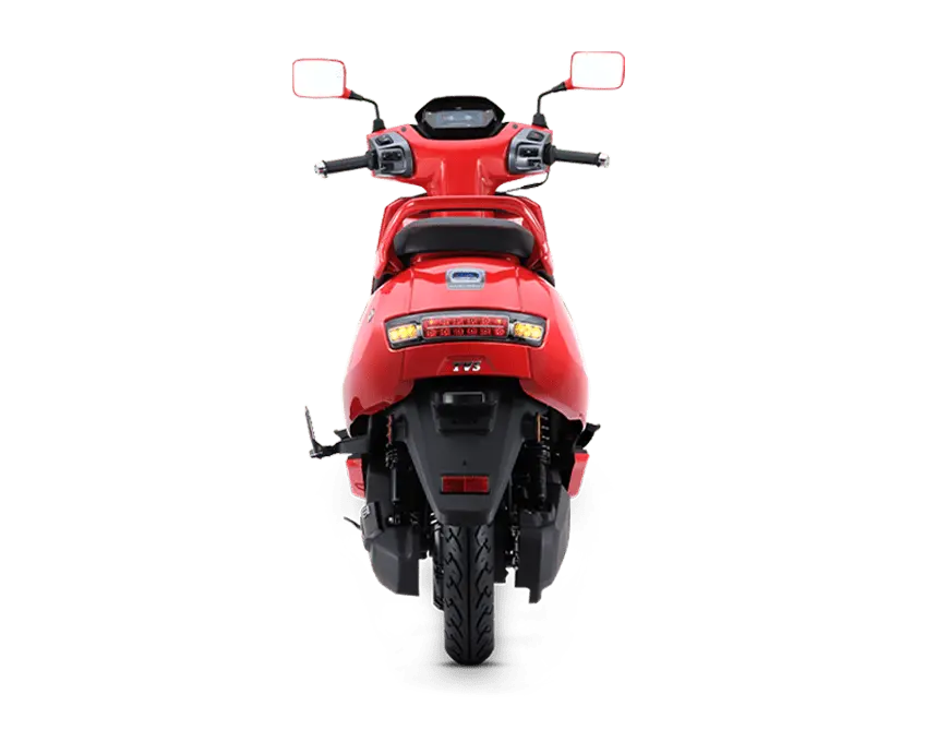 TVS iQube Electric Scooter Shinning Red Colour Rear View